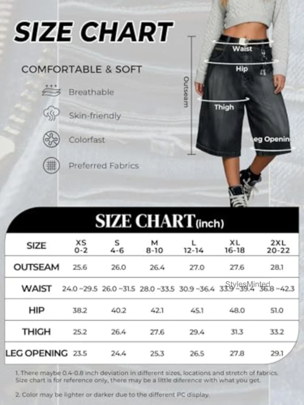 Wide Leg Baggy Denim Shorts with Pockets Y2k Streetwear